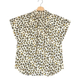 Ecru Leopard Print Sleeveless Blouse / JOHANNA PARIS - One Size