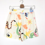 Ecru Linen-blend Mythology Printed Shorts - One Size