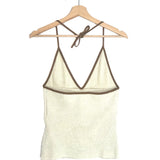 Ecru MARUBIA Ribbed Linen-blend Halterneck Tank Top / JACQUEMUS - Size 44