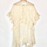 Ecru Metallic Fil Coupe Silk Blend REVOLVE Dress / IRO - Size 34