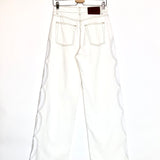 Ecru POUJA Braided Side Cut-out Detail Trousers / TRESSE - Size 38