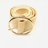 Ecru Raffia Wide Belt / MILE MILA