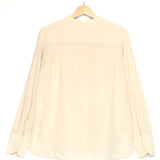 Ecru Silk Collarless Long Sleeves Blouse / ERIKA CAVALLINI - Size 42 IT