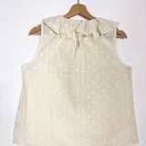 Ecru THALIA Lace-trimmed Ruffled Fil Coupe Cotton Voile Tank Top / ULLA JOHNSON - Size US 4