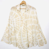 Ecru Tie Dye Cotton Voile Blouse / BY COCO - One Size