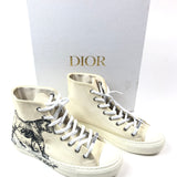 Ecru WALK'N'Dior Cotton Canvas With Black Toile De Jouy Tiger Print High Top Sneakers / DIOR - Size 39