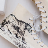 Ecru WALK'N'Dior Cotton Canvas With Black Toile De Jouy Tiger Print High Top Sneakers / DIOR - Size 39