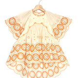 Ecru with Orange English Embroidered Cotton Top / ZIMMERMANN - Size 1