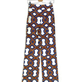 Ecru/Brown CATHERINE Paloma Print Wide-Leg Trousers / SEZANE EDITIONS - Size 36