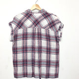 Ecru/Red Checkered Sleeveless Shirt / RAILS - Size M