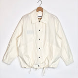Eggshell Cotton Poplin Logo Print Jacket / JILL SANDER - Size 32