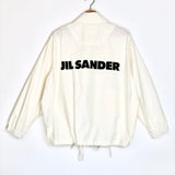 Eggshell Cotton Poplin Logo Print Jacket / JILL SANDER - Size 32