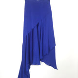 Electric Blue Satin-effect Asymmetric Skirt / J.C. OBANDO - Size US 8