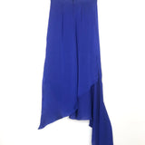 Electric Blue Satin-effect Asymmetric Skirt / J.C. OBANDO - Size US 8