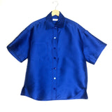 Electric Blue Satinated Shirt / SANDRO - Size 0