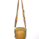 Yellow Leather and Suede Mini CHARLY Shoulder Bag / CLARIS VIROT