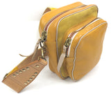 Yellow Leather and Suede Mini CHARLY Shoulder Bag / CLARIS VIROT