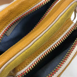 Yellow Leather and Suede Mini CHARLY Shoulder Bag / CLARIS VIROT