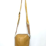 Yellow Leather and Suede Mini CHARLY Shoulder Bag / CLARIS VIROT