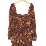 Ember Print NAIYA Ruffled Mini Dress / ULLA JOHNSON - Size US 6