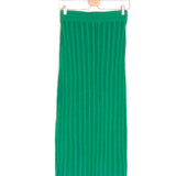Emerald Green Cotton Knitted Midi Skirt / RUE STIIC - Size S