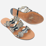 Eternal-Grey Python Print Leather Sandals / CHLOE - Size 37.5