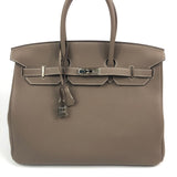 Etoupe Togo Birkin 35 Palladium Hardware / HERMES