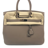 Etoupe Togo Birkin 35 Palladium Hardware / HERMES
