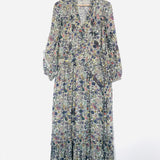 Floral and Skull Print RIMA Soft British Flowers Midi Dress /  ZADIG & VOLTAIRE - Size S