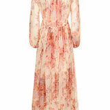 Floral Gathered Silk DEVI Midi Dress / ZIMMERMANN- Size 1