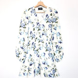 Floral Linen Long Sleeves Mini Dress / THE KOOPLES - Size 1