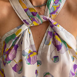 Twisted Floral-Print Silk-Chiffon Sleeveless Top - model STEPHENEA (SS20) / ISABEL MARANT - Size 40