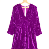 Fuchsia Pink Crushed Velvet Mini Dress / SANDRO - Size 38