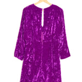 Fuchsia Pink Crushed Velvet Mini Dress / SANDRO - Size 38