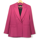 Fuchsia Wool Stretch Double-breasted Suit Jacket / MAJE - Size 36