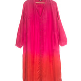 Fuchsia/Papaya Ombre Modal Silk Dress / NOUS ANTWERP - Size M