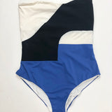 Geographic Printed Strapless Swimsuit / ZEUS + AIONE - Size 38