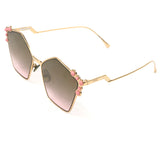 Geometric Gradient Lens Bead-embellished Sunglasses / FENDI