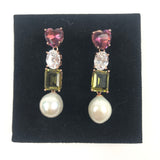 Glass Heart and Pearl Drop Earrings / TAI JEWELLERY