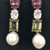 Glass Heart and Pearl Drop Earrings / TAI JEWELLERY