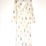 Gold ANGIE Fleck and Shell Printed Long Sleeves Maxi Dress / NEVER FULLY DRESSED - Size 36