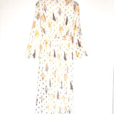 Gold ANGIE Fleck and Shell Printed Long Sleeves Maxi Dress / NEVER FULLY DRESSED - Size 36