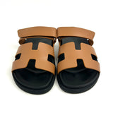 Gold CHYPRE Calfskin Leather Sandals / HERMES - Size 39