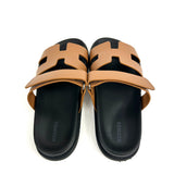 Gold CHYPRE Calfskin Leather Sandals / HERMES - Size 39