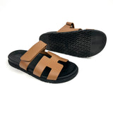 Gold CHYPRE Calfskin Leather Sandals / HERMES - Size 39