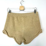 Gold Crochet Mini Shorts - model MOONLIGHT / SPELL & THE GYPSY - Size S