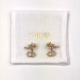 Gold-Finish Metal and White Crystals Clair D Lune Earrings / DIOR