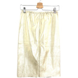 Gold JADEN Metallic Leather Pencil Midi Skirt / ZADIG & VOLTAIRE - Size 38