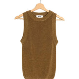 Gold KAHN Shiny Knitted Sleeveless Top / BALZAC PARIS - Size XS