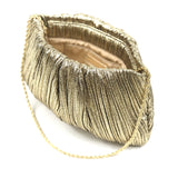 Gold Laminated Pleated Evening Bag / LOEFFLER RANDALL